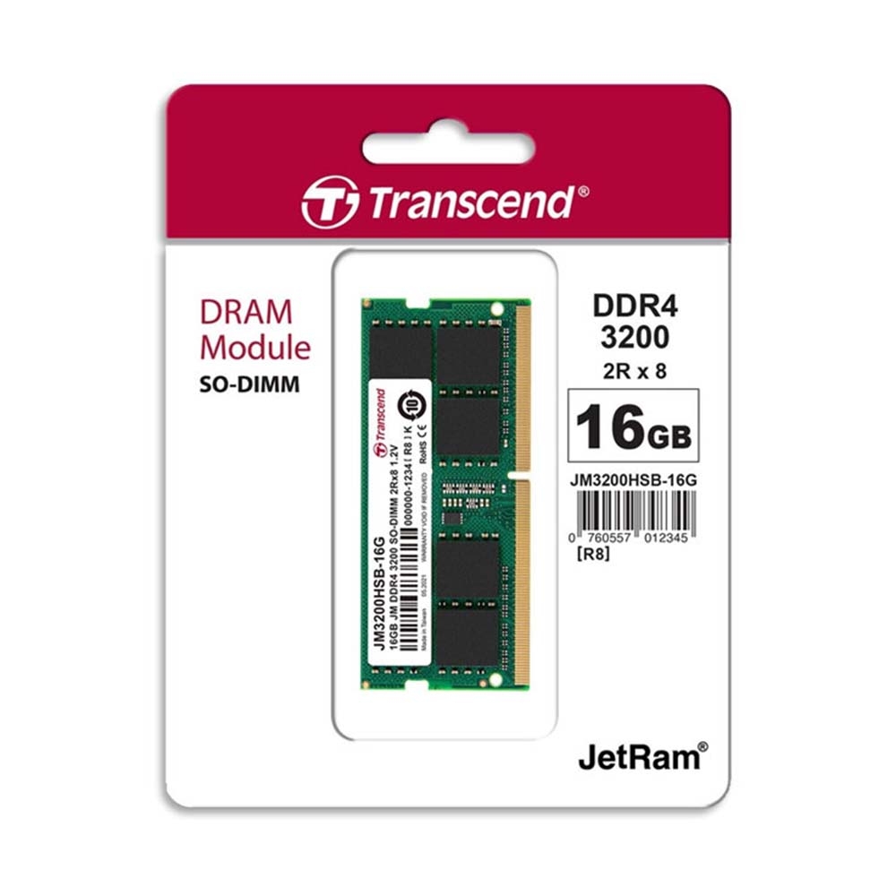 Ram Laptop Transcend JetRam JM DDR4 16GB 3200MHz 1.2v JM3200HSB-16G