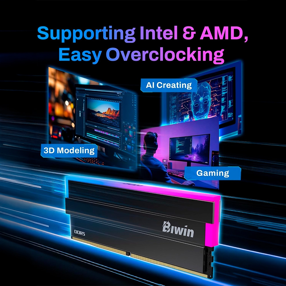 Ram PC Biwin Black Opal DW100 RGB 32GB 6000MHz DDR5 (16GBx2) BXL53260DW1-D36DB