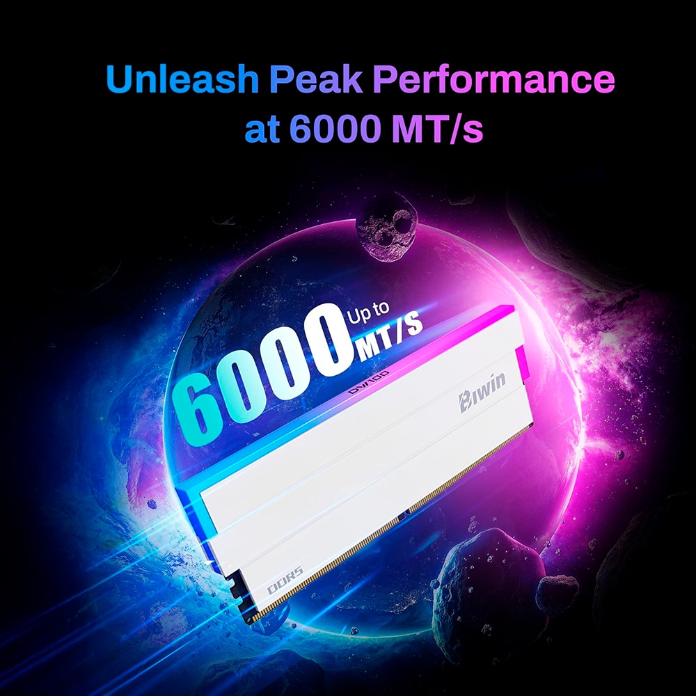 Ram PC Biwin Black Opal DW100 RGB White 32GB 6000MHz DDR5 (16GBx2) BXL53260DW1-D36DW