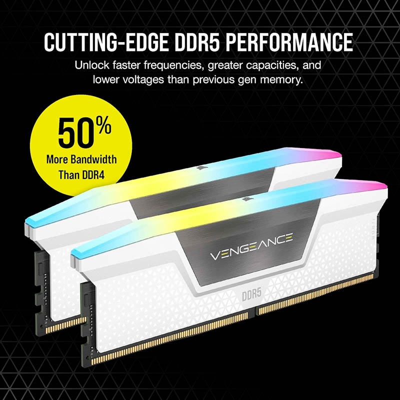 Ram PC Corsair Vengeance RGB White 32GB 6000MHz DDR5 (2x16GB) CMH32GX5M2E6000Z36W