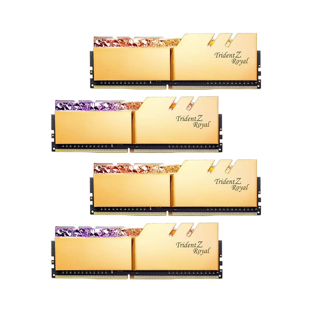 Ram PC G.SKILL Trident Z Royal Gold RGB 32GB 3200MHz DDR4 (8GBx4) F4-3200C16Q-32GTRG