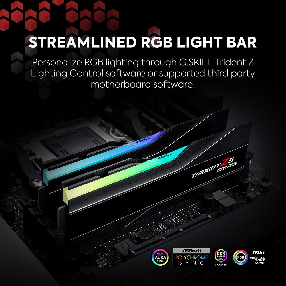 RAM PC G.Skill Trident Z5 Neo RGB 64GB 6000MHz DDR5 (2x32GB) F5-6000J3040G32GX2-TZ5NR