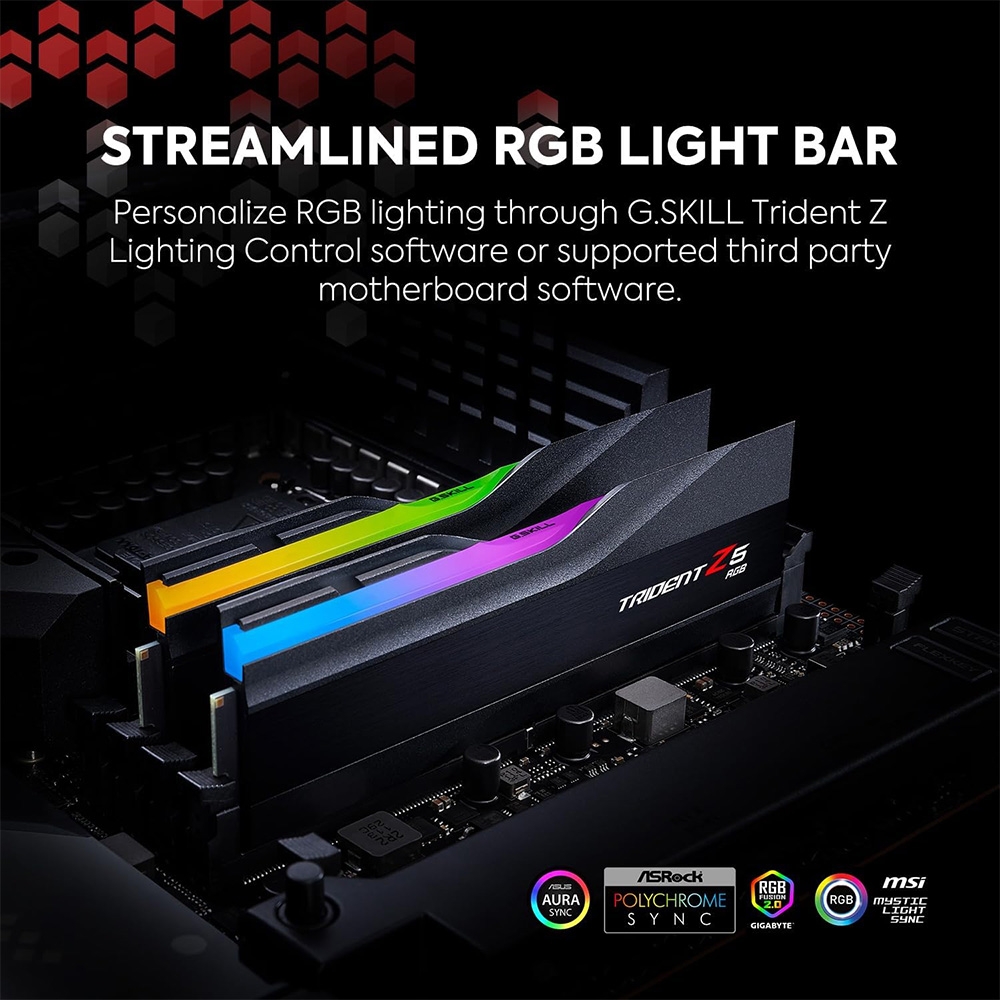 RAM PC G.SKILL Trident Z5 RGB Black 96GB 6400MHz DDR5 (2x48GB) F5-6400J3239F48GX2-TZ5RK