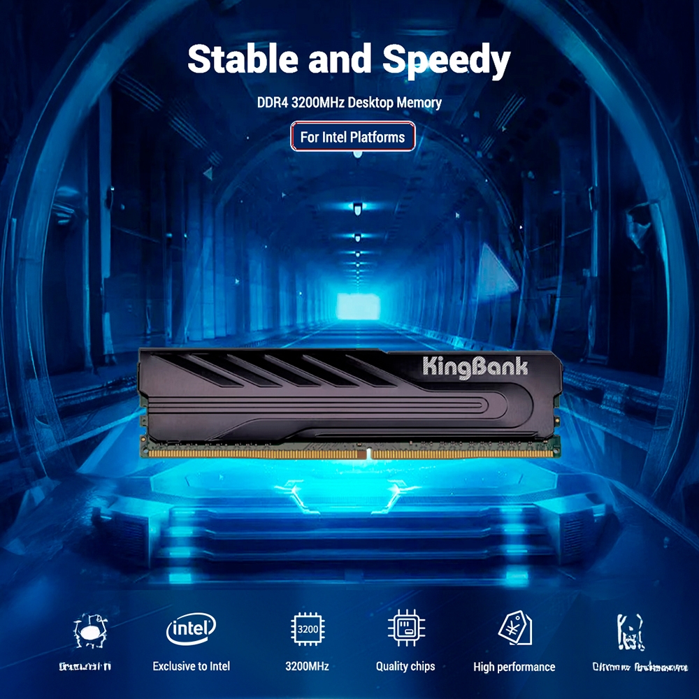 RAM PC KINGBANK KJIB 16GB 3200MHz DDR4 (1x16GB) For Intel
