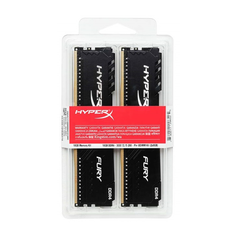 Ram PC Kingston HyperX Fury Black 16GB 2666MHz DDR4 HX426C16FB3K2/16