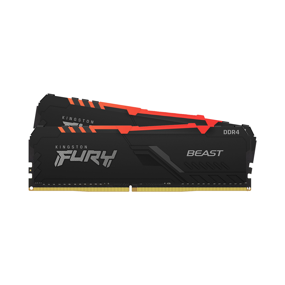 Ram PC Kingston Fury Beast RGB 32GB 3200MHz DDR4 (2x16GB) KF432C16BB1AK2/32