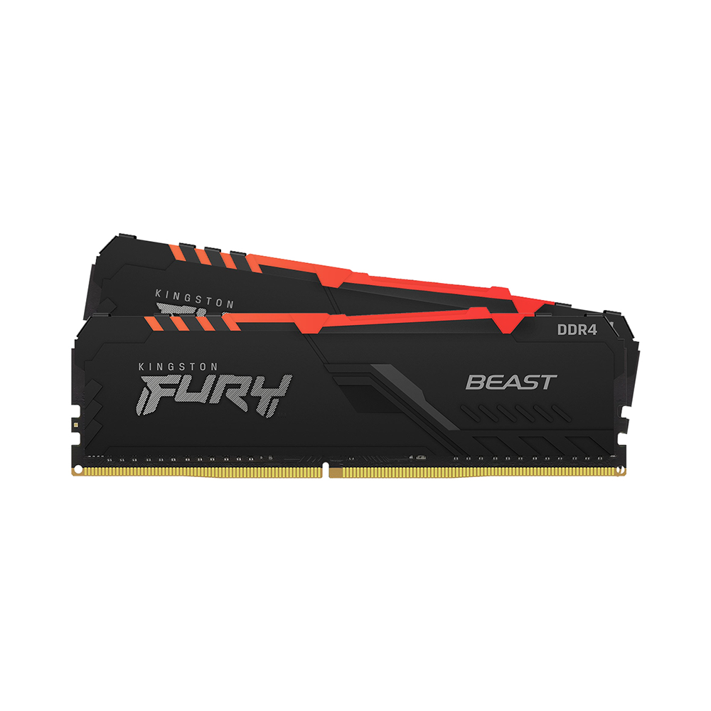 Ram PC Kingston Fury Beast RGB 32GB 3200MHz DDR4 (2x16GB) KF432C16BBAK2/32