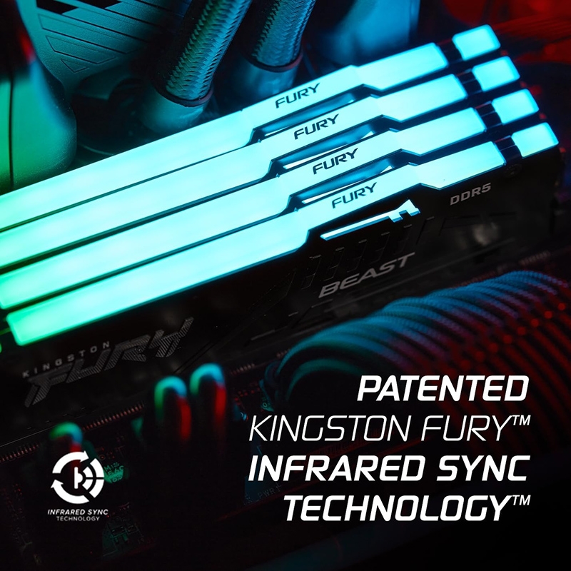 RAM PC Kingston Fury Beast RGB 32GB 6000MHz DDR5 (1x16GB) KKF560C36BBEA-32