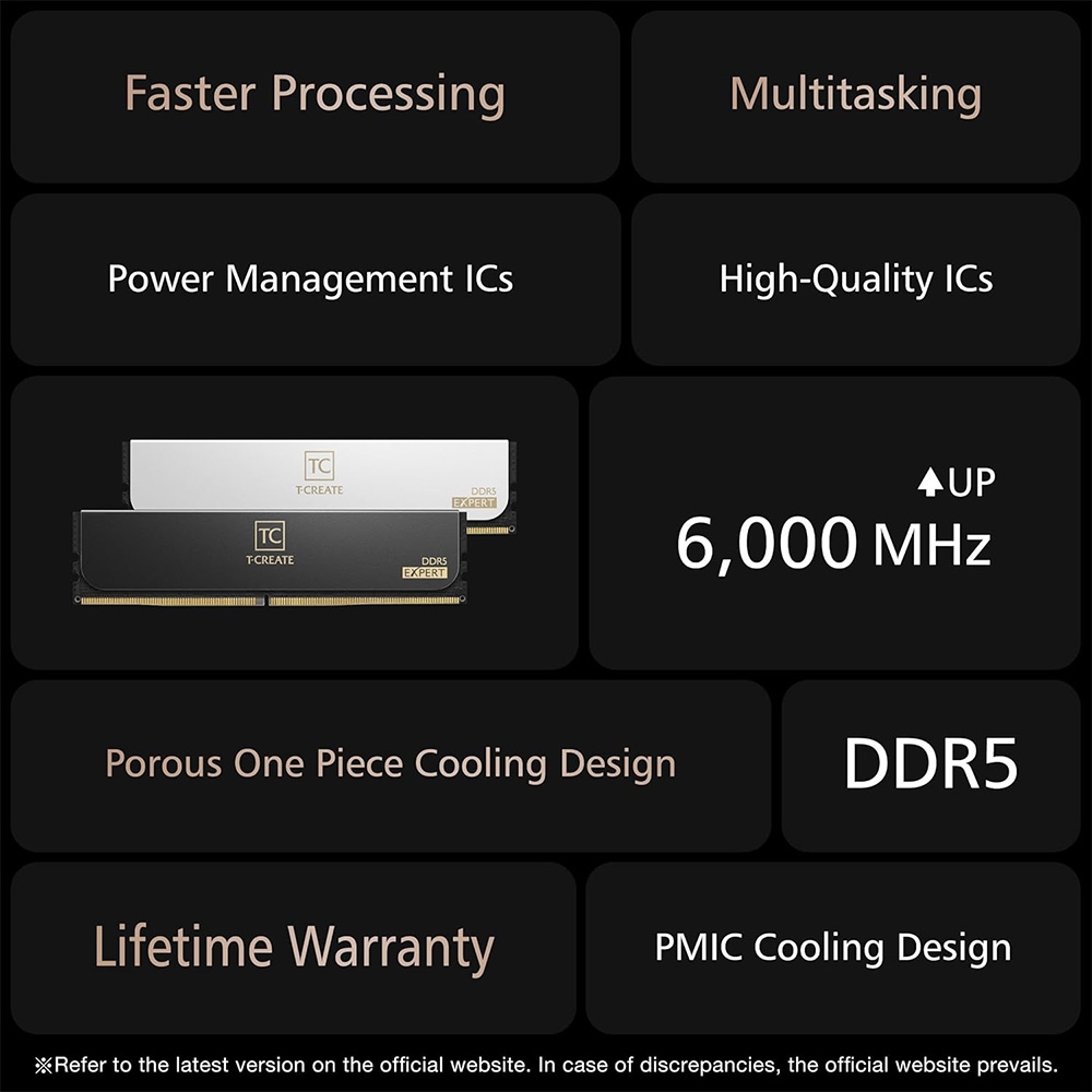 RAM PC TeamGroup T-Create EXPERT 128GB 6400MHz DDR5 CTCED5128G6400HC42CDC01