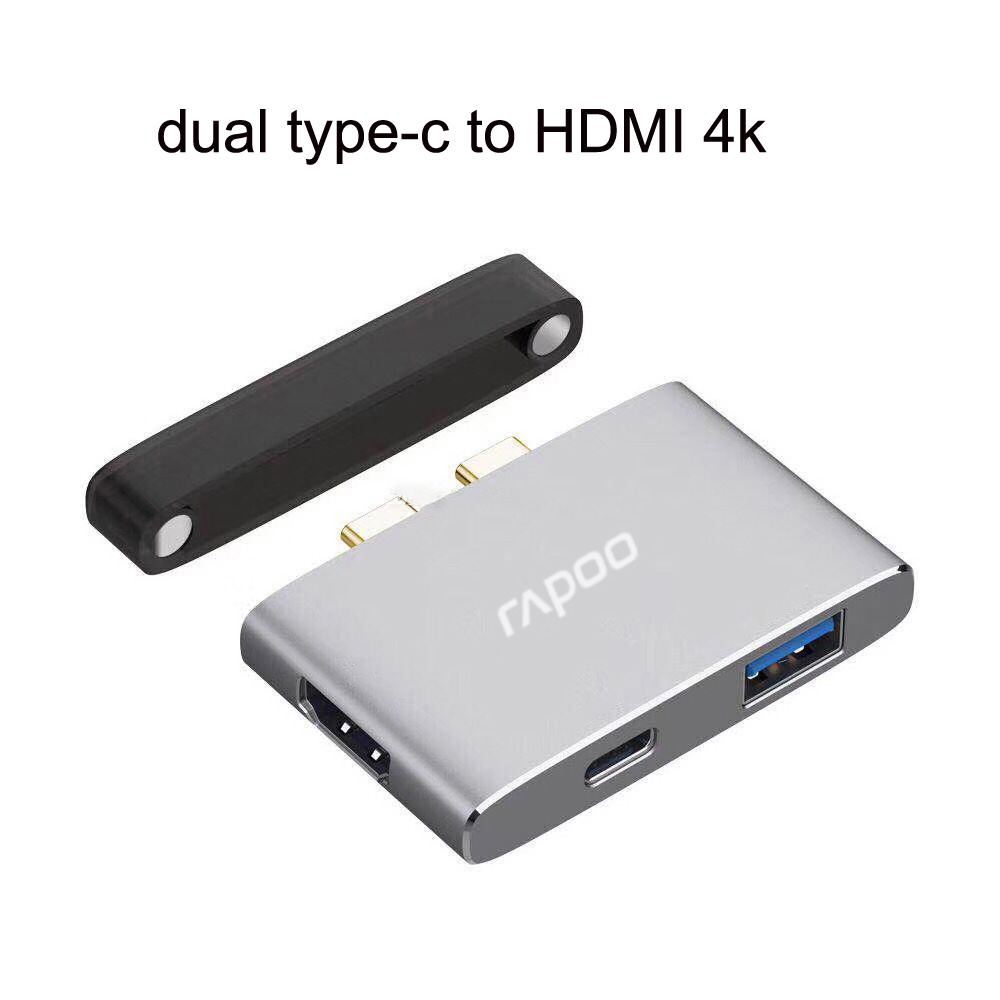 Bộ chia USB Type-C Rapoo 3-in-1 ra HDMI - USB 3.0 - USB Type-C XD20M