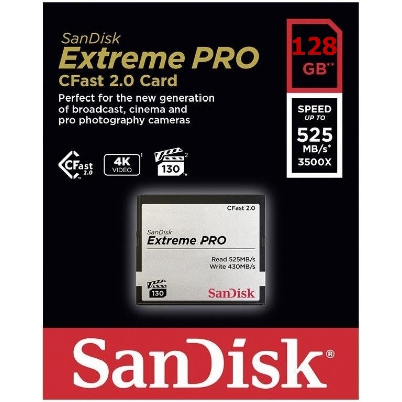 Thẻ nhớ Cfast 2.0 SanDisk Extreme PRO 3500x 128GB SDCFSP-128G-G46D