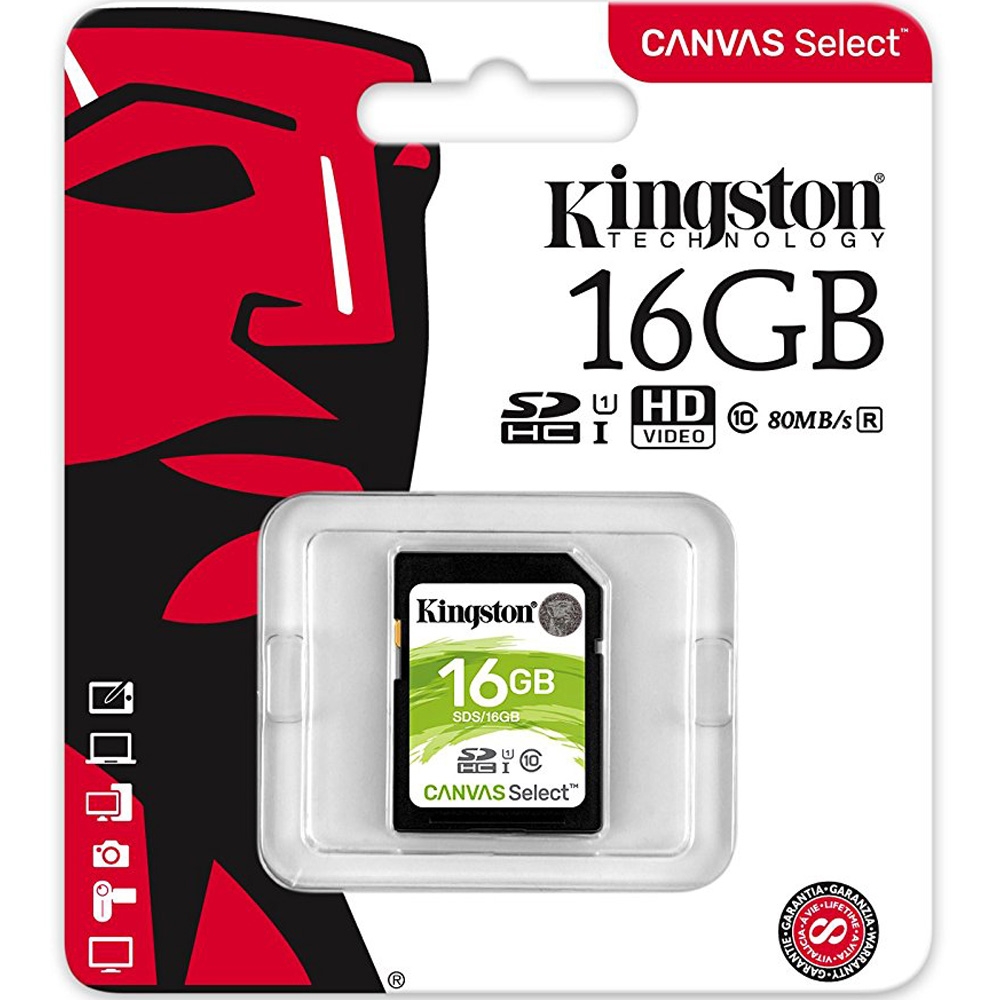 Thẻ nhớ SDHC Kingston Canvas Select 16GB Class 10 U1 SDS/16GB