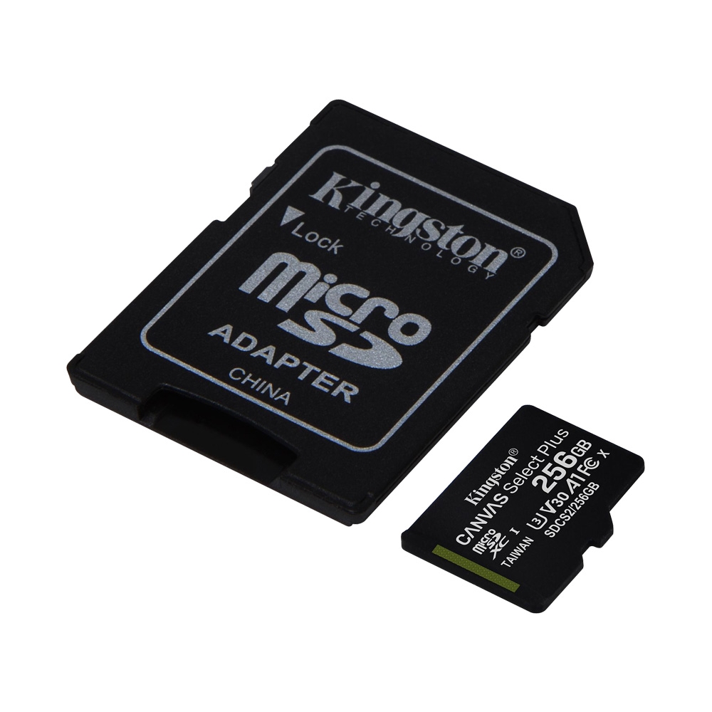 Thẻ Nhớ MicroSDHC Kingston Canvas Select Plus 256GB Class 10 U1 100MB/s SDCS2/256GB (Kèm Adapter)