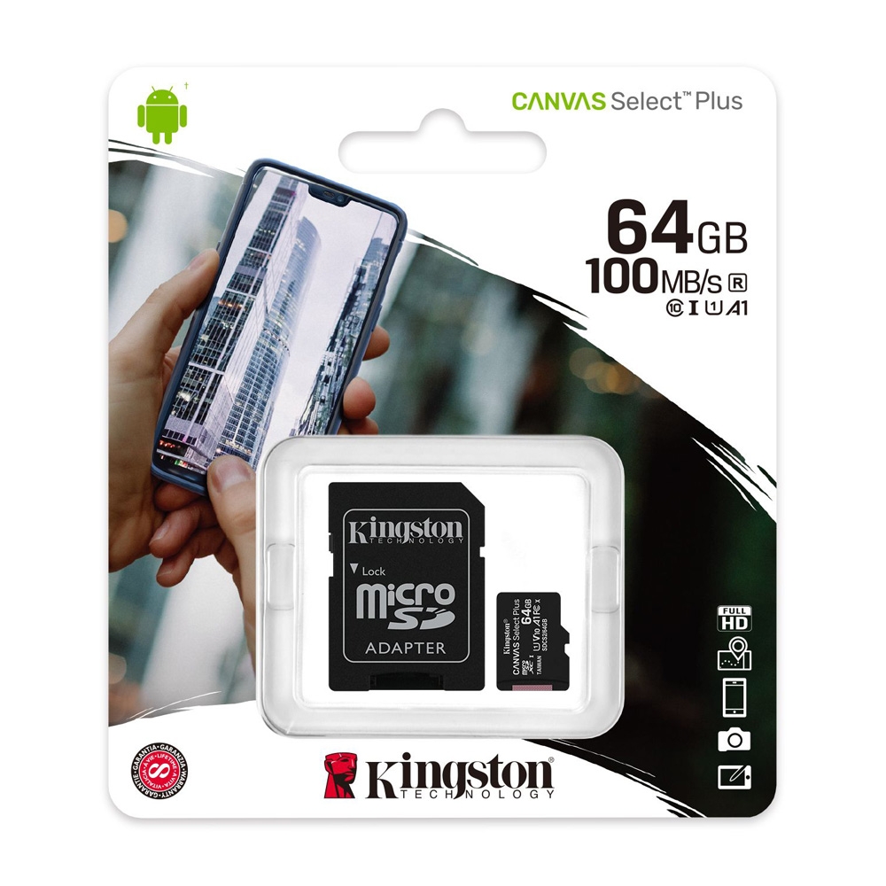 Thẻ Nhớ MicroSDXC Kingston Canvas Select Plus 64GB Class 10 U1 100MB/s SDCS2/64GB