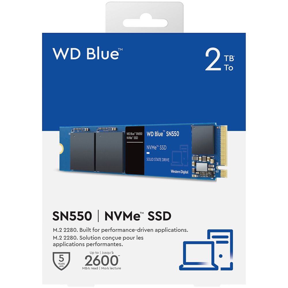 SSD Western Digital Blue SN550 PCIe Gen3 x4 NVMe M.2 2TB WDS200T2B0C