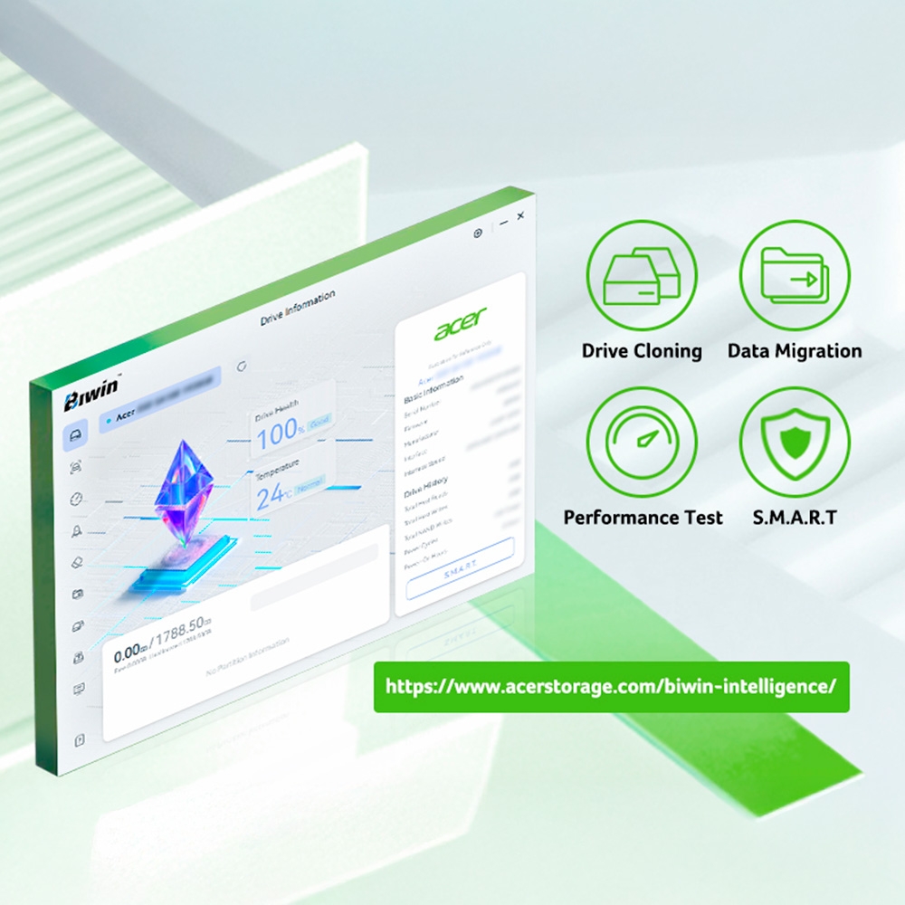 SSD Acer FA100 1TB M.2 2280 PCIe Gen3 x4 NVMe FA100-1TB