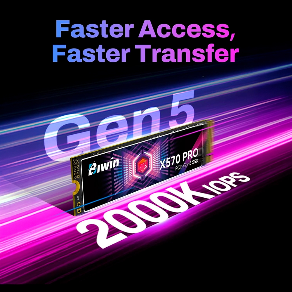 SSD Biwin Black Opal X570 Pro 2TB PCIe Gen5 x4 NVMe M.2 BX570DN02TB-RGX