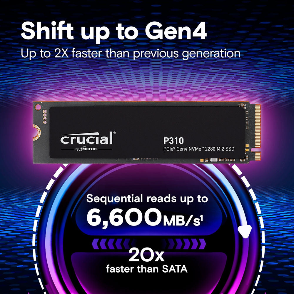 SSD Crucial P310 500GB M.2 PCIe Gen4 x4 NVMe CT500P310SSD8
