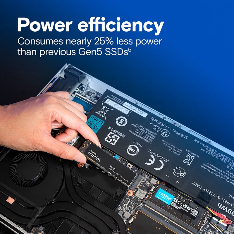 SSD Crucial P510 2TB M.2 PCIe Gen5 x4 NVMe CT2000P510SSD8