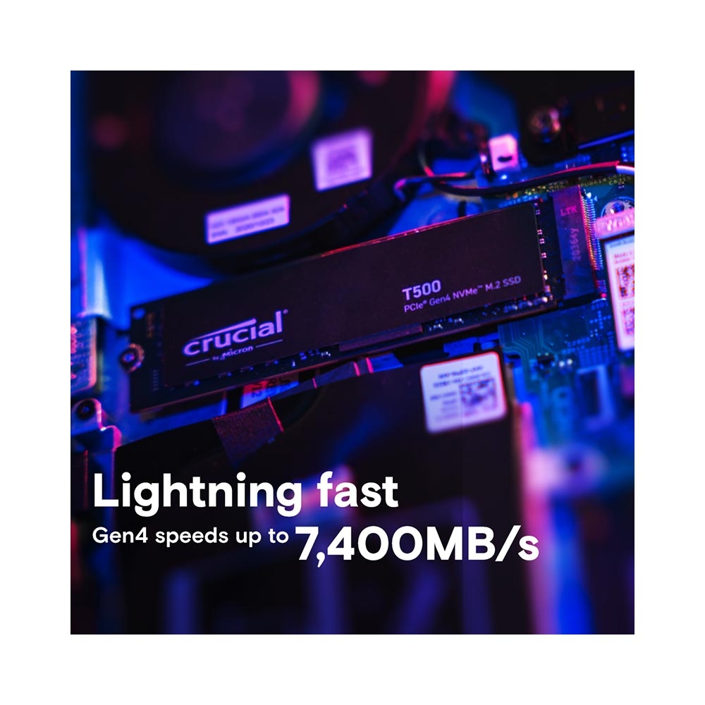 SSD Crucial T500 500GB M.2 PCIe Gen4 x4 NVMe CT500T500SSD8