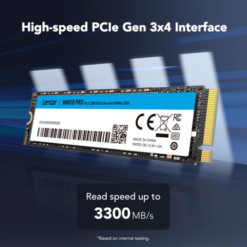 SSD Lexar NM610 PRO 500GB M.2 PCIe Gen3 x4 NVMe LNM610P500G-RNNNG
