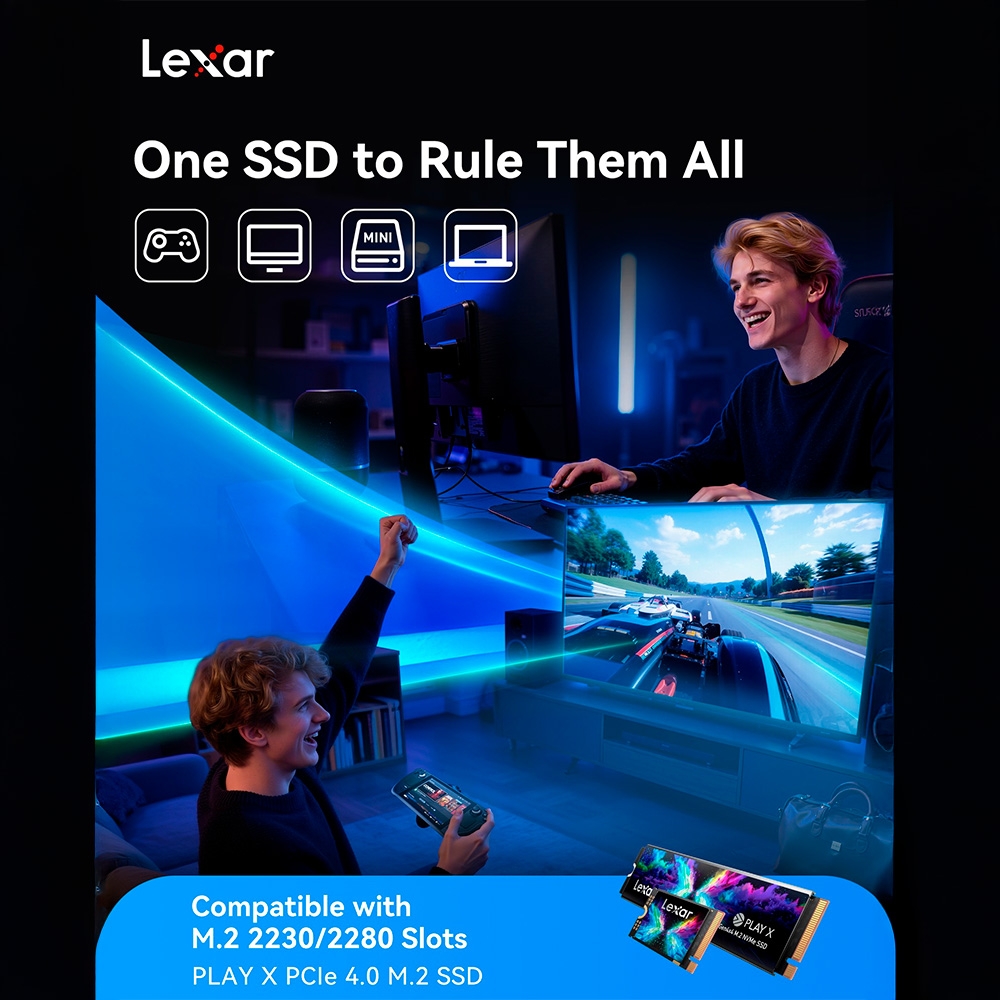 SSD Lexar Play X 1TB M.2 PCIe Gen4 x4 NVMe LNMPLYX001T-RNNNG