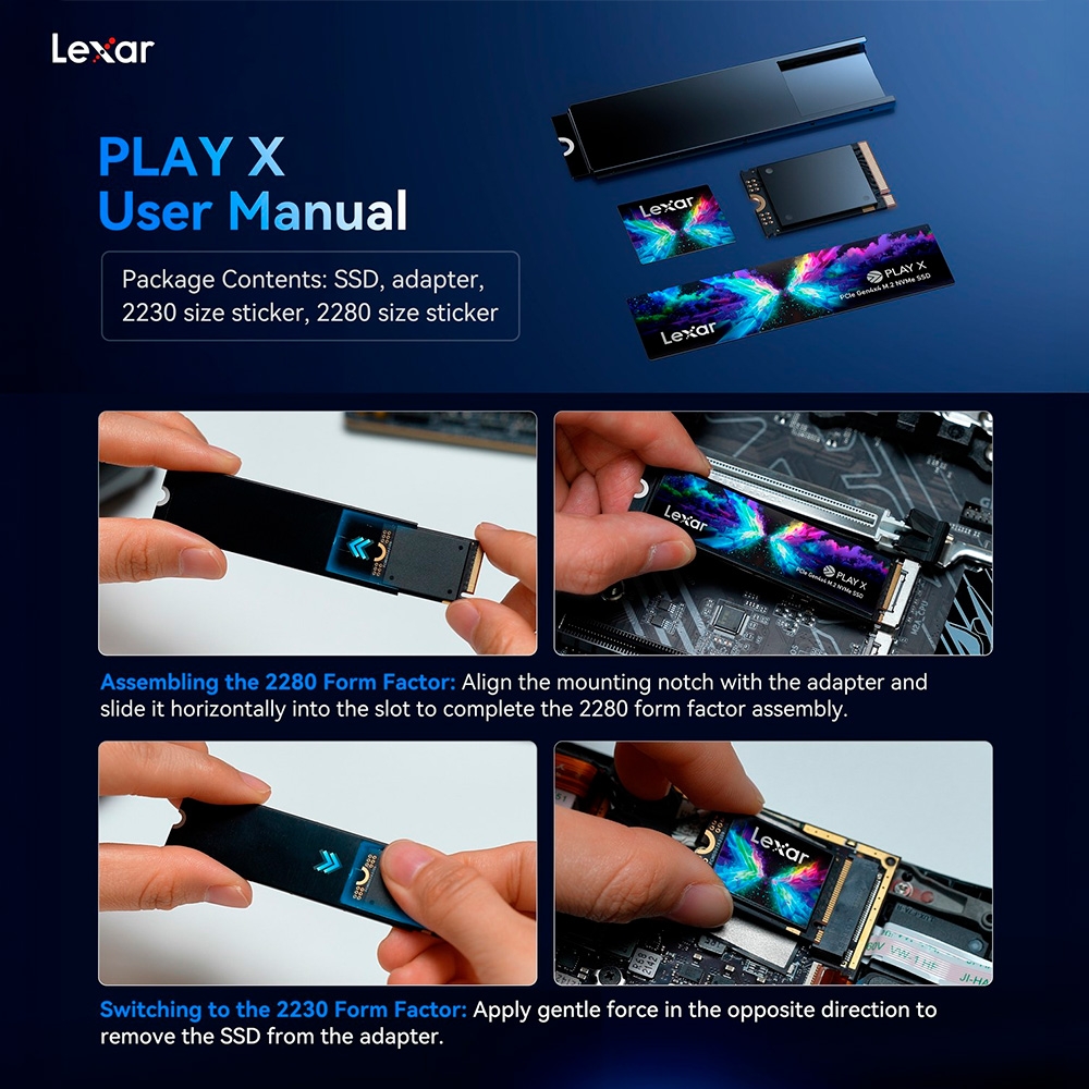 SSD Lexar Play X 1TB M.2 PCIe Gen4 x4 NVMe LNMPLYX001T-RNNNG