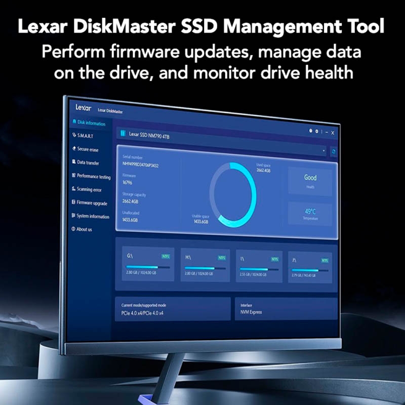 SSD Lexar Professional NM1090 PRO 2TB M.2 PCIe Gen5 x4 NVMe LNM109P002T- RNNNG