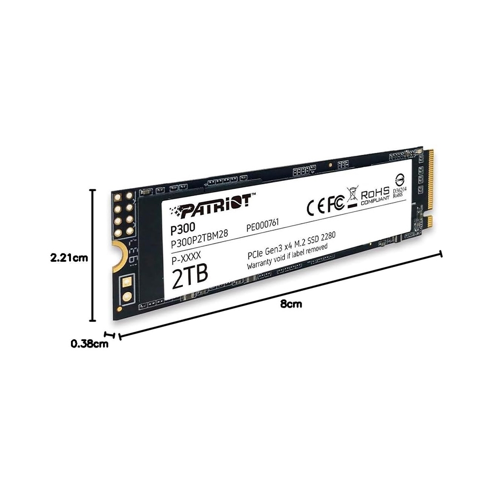 SSD Patriot P300 2TB M.2 PCIe Gen3 x4 NVMe P300P2TBM28