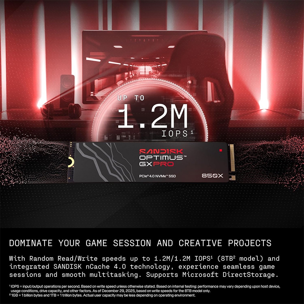 SSD SanDisk Optimus GX Pro 850X 4TB PCIe Gen4 x4 NVMe M.2 SDSP81400TAN-000E0