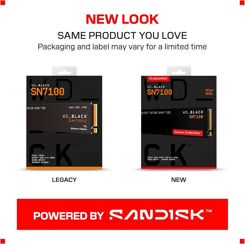 SSD WD Black SN7100 4TB PCIe Gen4 x4 NVMe M.2 WDS400T4X0E