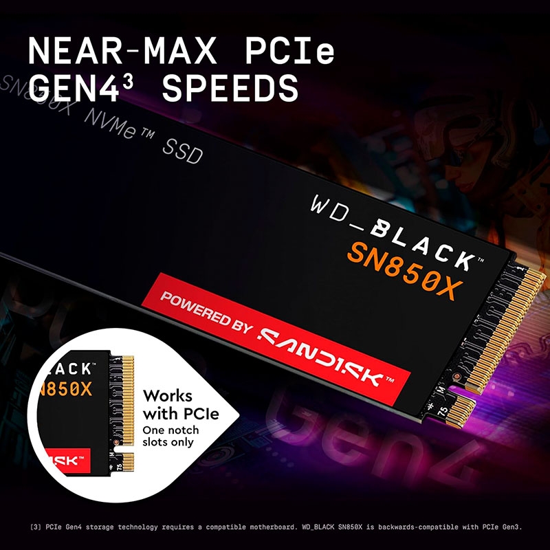 SSD WD Black SN850X 8TB PCIe Gen4 x4 NVMe M.2 WDS800T2X0E