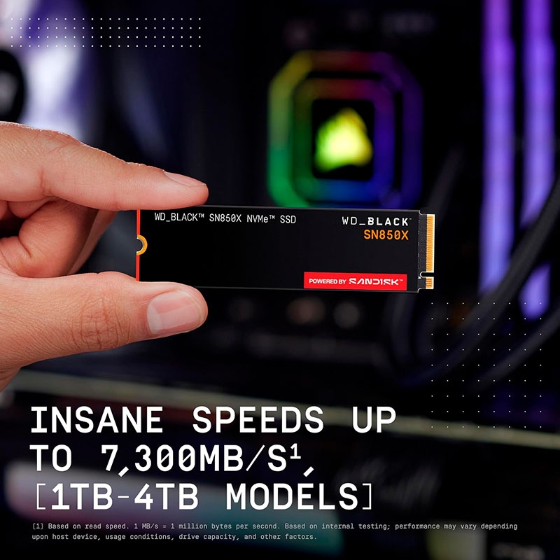 SSD WD Black SN850X 8TB PCIe Gen4 x4 NVMe M.2 WDS800T2X0E