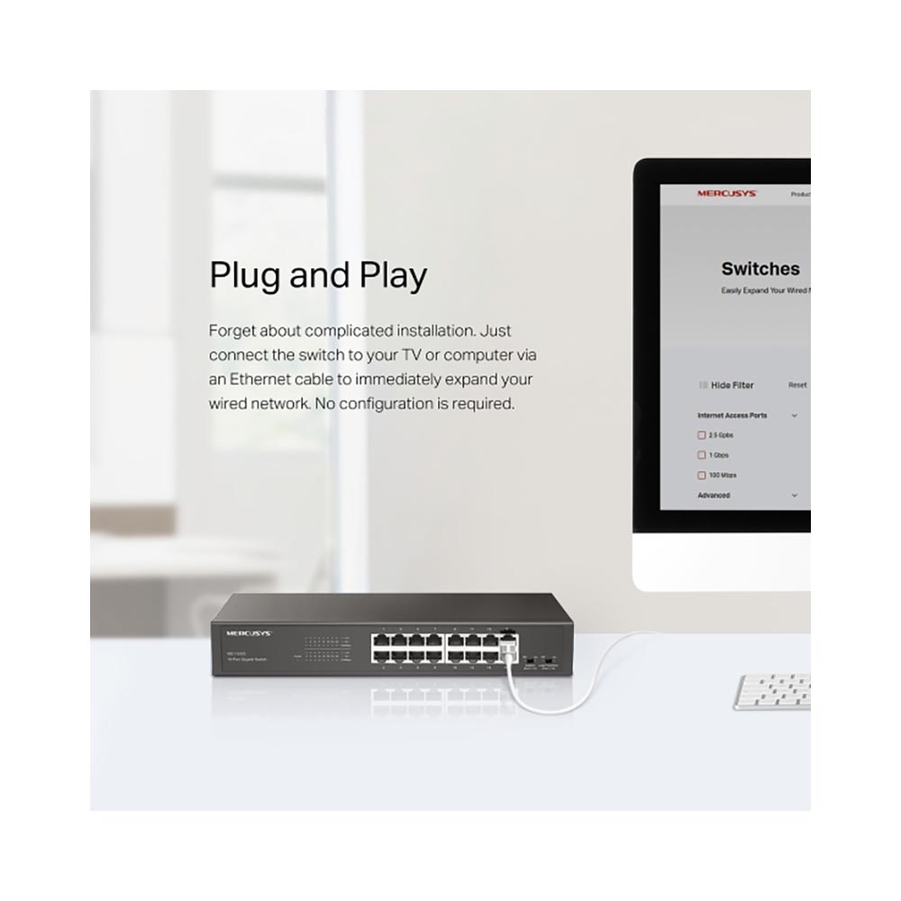 Switch Mercusys 16 Port 10/100/1000 Mbps MS116GS