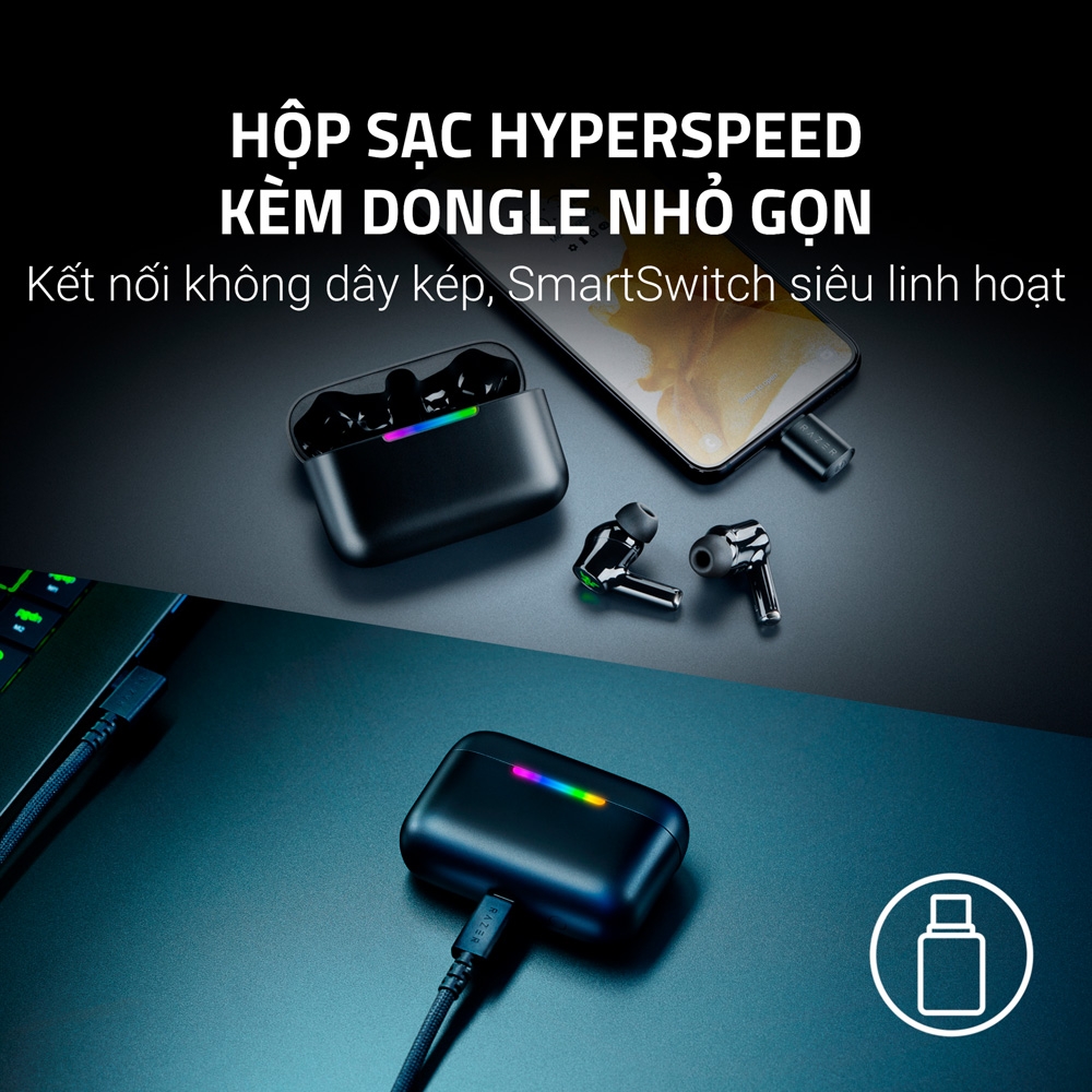 Tai Nghe Razer Hammerhead V3 HyperSpeed ANC RZ12-05610100-R3A1