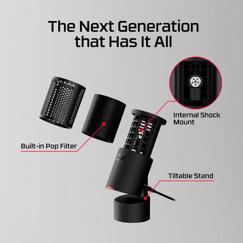 Thiết bị Stream Microphone HyperX SoloCast 2 Black AR0A0AA