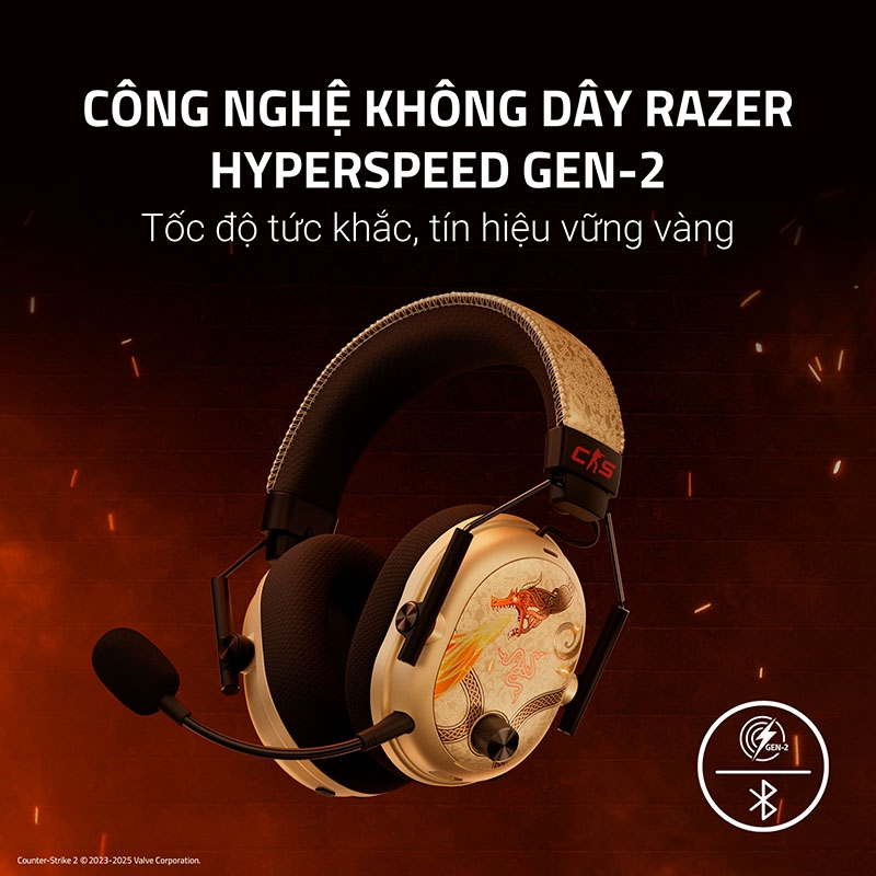 Tai Nghe không dây Razer Blackshark V3 Pro CS2 Counter-Strike 2 Edition RZ04-05400800-R3M1