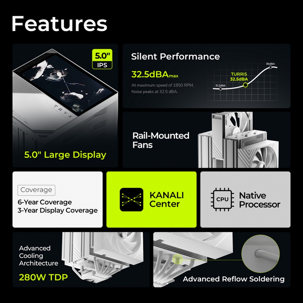 Tản nhiệt khí TRYX TURRIS 620 WHITE H-T620N-DM2M-G0W