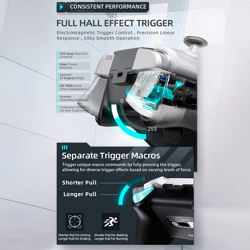 Tay cầm chơi game không dây Machenike G5 Pro Hall Effect Tri Mode Mecha Tactile Button