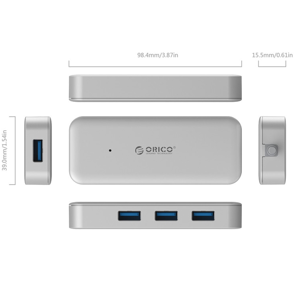 Bộ chia USB Type-C ra 4 cổng USB Type-A Orico TC4U-U3-SV