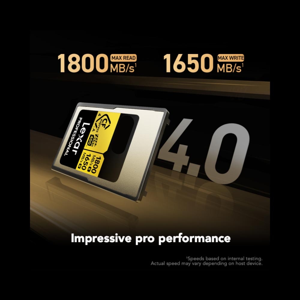 Thẻ nhớ CFexpress Lexar Professional 1TB Type A GOLD Series LCAGOLD001T-RNENG