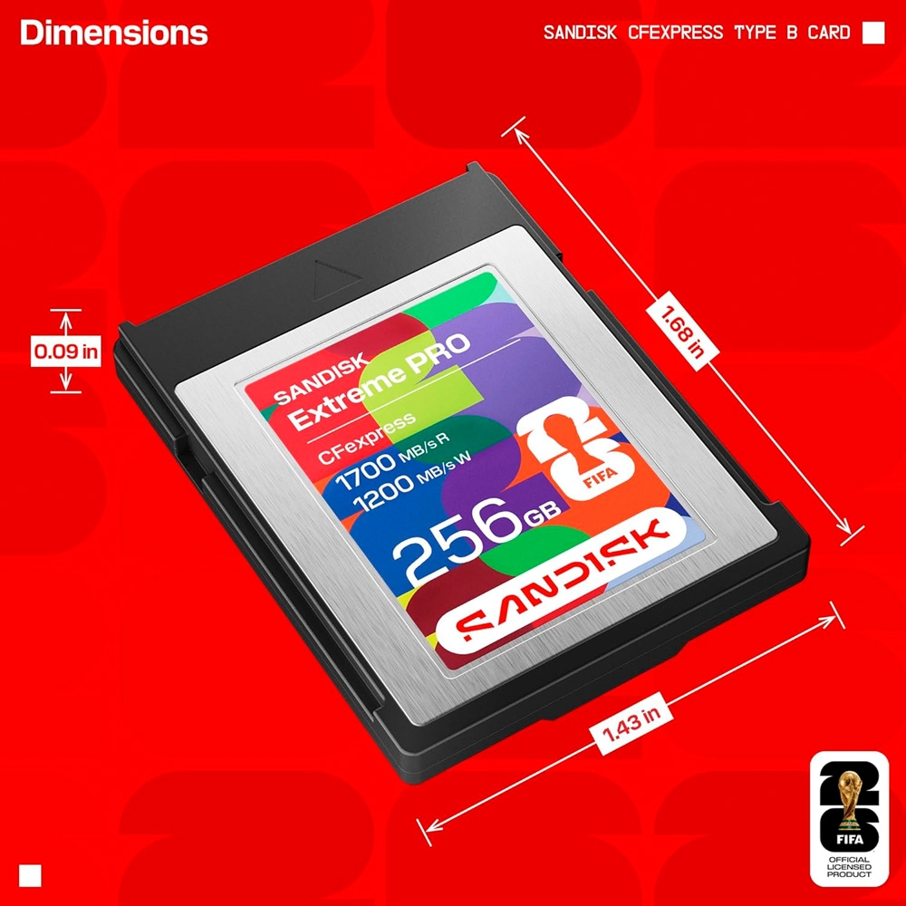 Thẻ nhớ CFexpress SanDisk Type B FIFA World Cup 2026 Edition 256 GB 1700MB/s SDCFE-256G-GF4NN