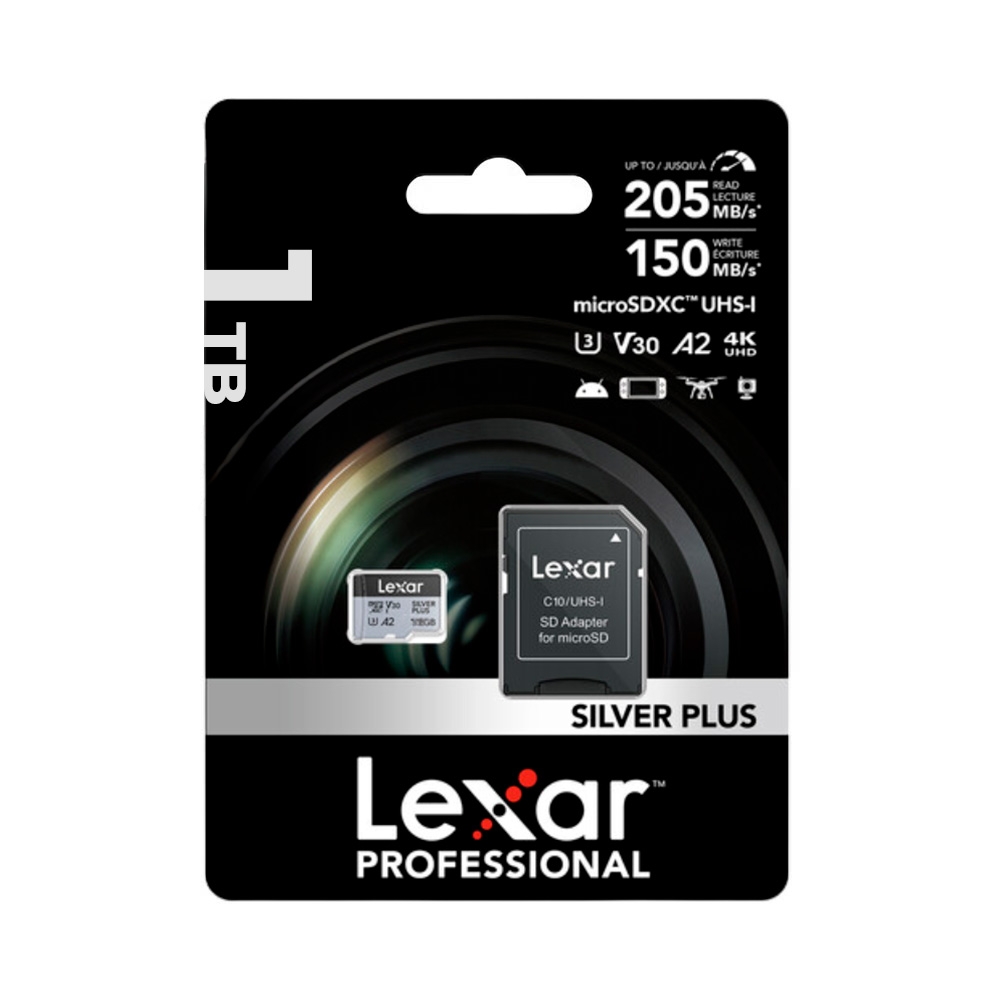 Thẻ nhớ MicroSDXC Lexar Professional Silver Plus UHS-I U3 1TB 205MB/s LMSSIPL001T-BNANG