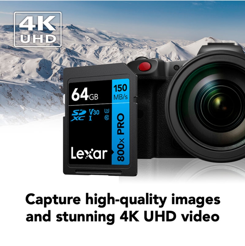 Thẻ nhớ SDXC Lexar High-Performance 800x PRO UHS-I U3 64GB 150MB/s BLUE Series LSD0800P064G-BNNNG