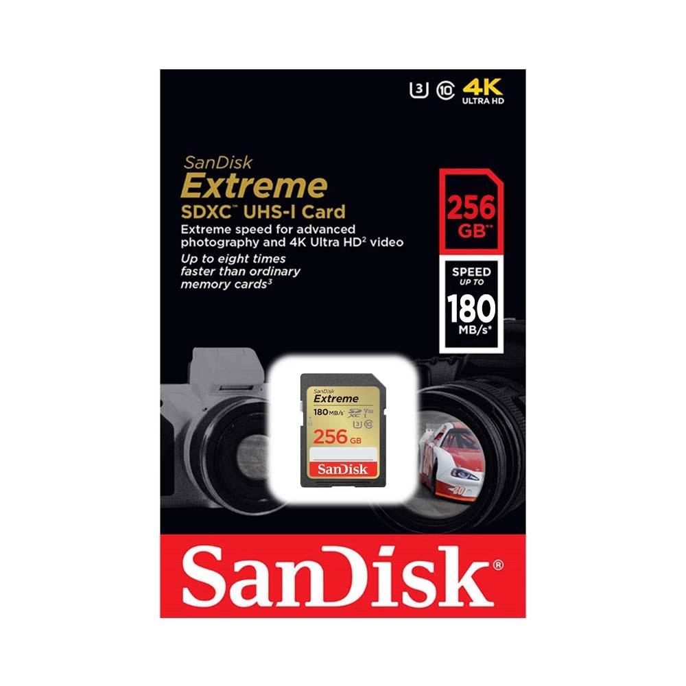 Thẻ nhớ SDXC SanDisk Extreme U3 V30 256GB 180MB/s SDSDXVV-256G-GNCIN