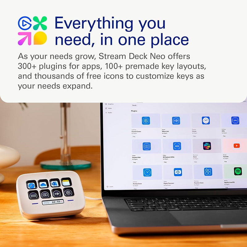 Thiết bị Stream Elgato Gaming StreamDeck Neo 8 Phím Lập Trình 10GBJ9901