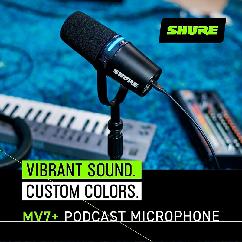 Thiết bị Stream Microphone Shure MV7+ Podcast
