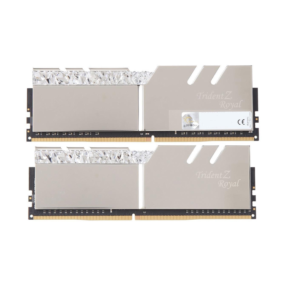 Ram PC G.SKILL Trident Z Royal Silver RGB 16GB 3600MHz DDR4 (8GBx2) F4-3600C18D-16GTRS
