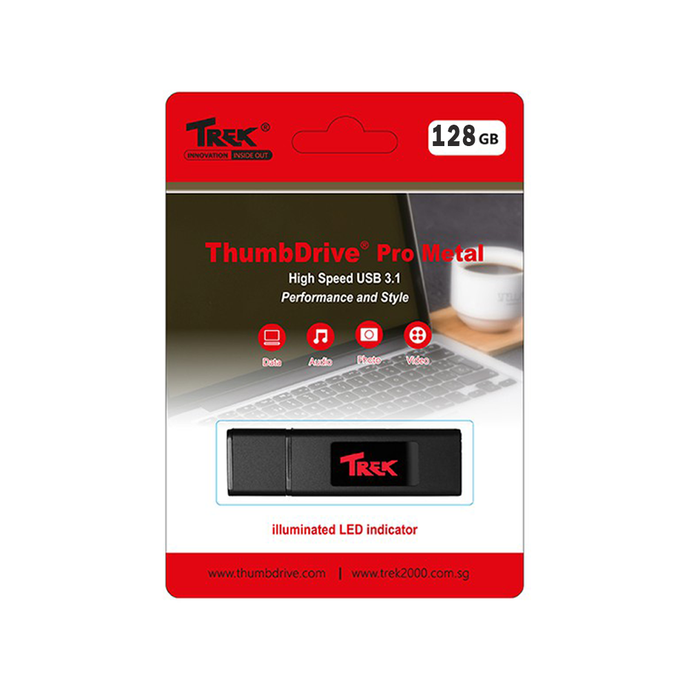 USB 3.1 Trek ThumbDrive TD Pro Metal 128GB TD20-128G
