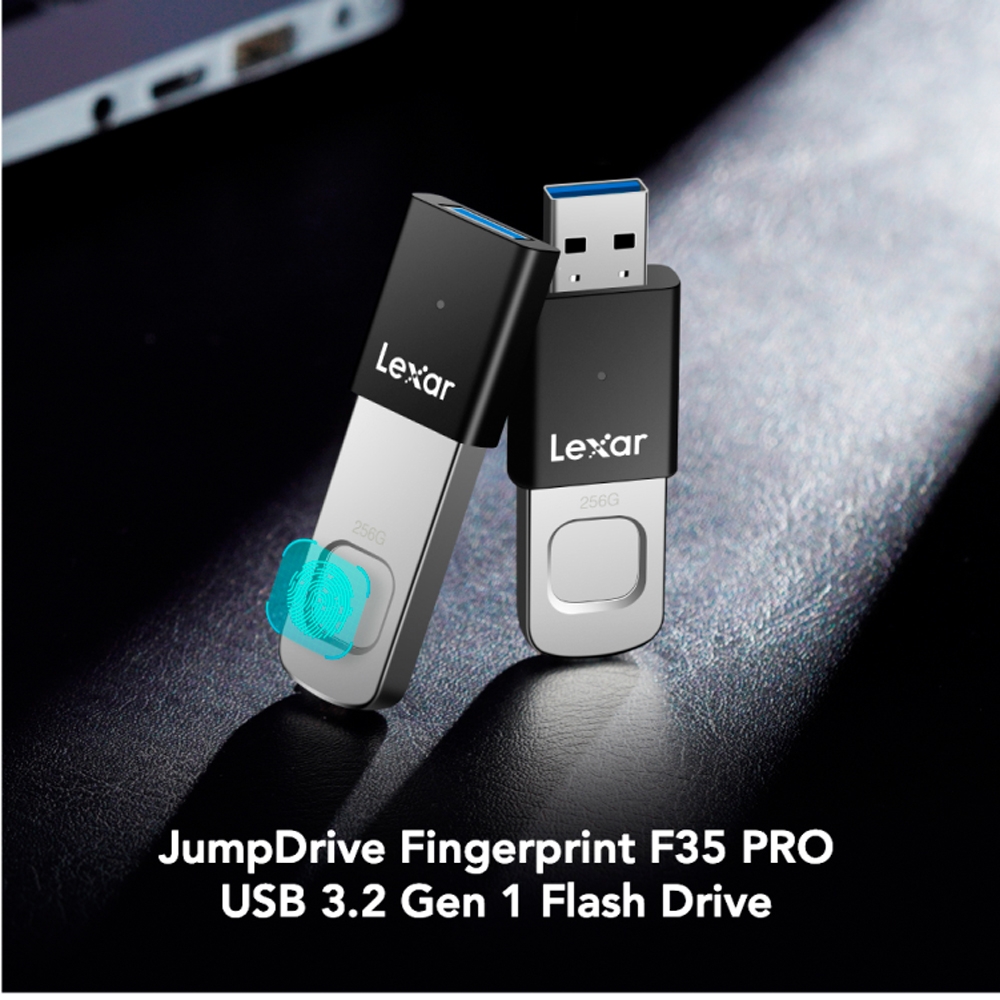 USB 3.2 Lexar JumpDrive Fingerprint F35 Pro 256GB 400MB/s LJDF35P256G-RNBNG